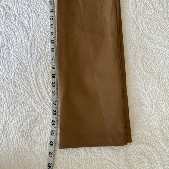 Aritzia Wilfred Melina Pant High Waisted Vegan Leather Pants Brown Sz 00 Short - Picture 11 of 11